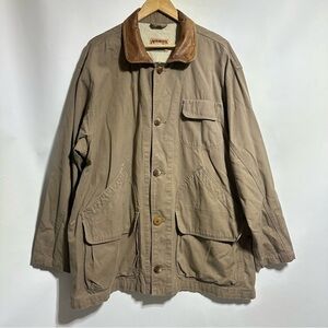 Adirondack Savile Row Chore Jacket Mens Large brown tan Field Barn Ranch Coat